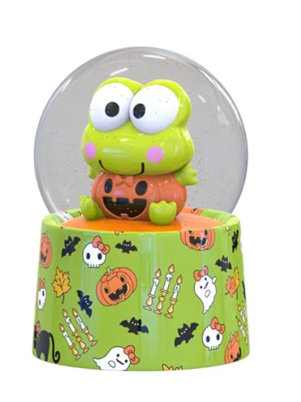 Silver Buffalo Sanrio Hello Kitty Keroppi, Light Up Snow Globe, 45mm